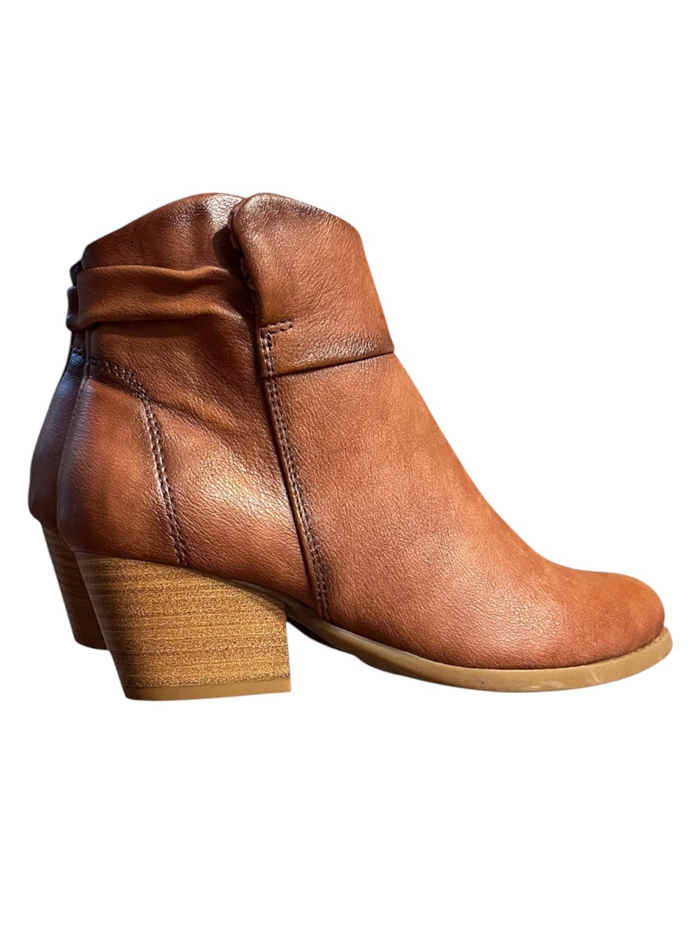 Baretraps Brown Ankle Booties with Stacked Heel
